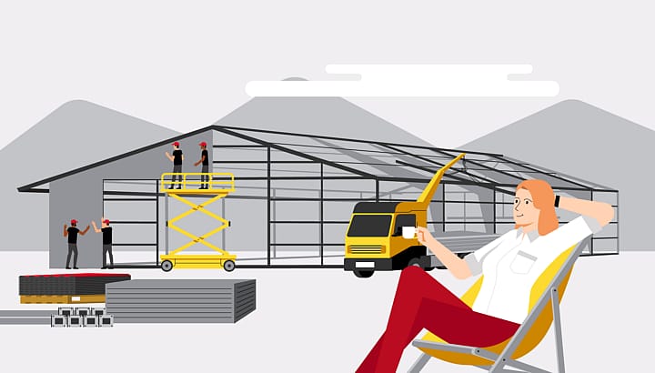 Komplett vädertät stålhall med montage | BORGA