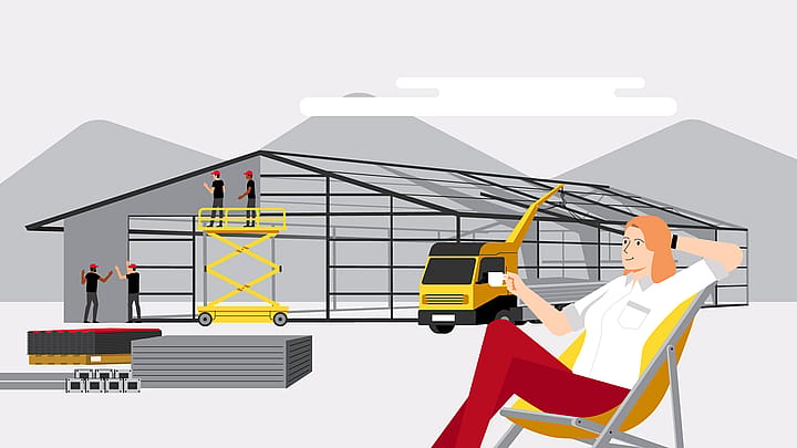 Komplett vädertät stålhall med montage | BORGA