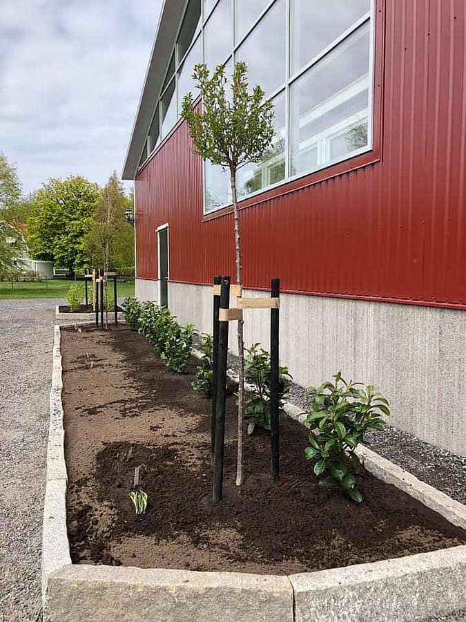 Närbild på ridhuset kastanjegården, onsala
